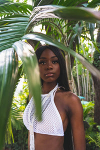 Crochet Halter Top White